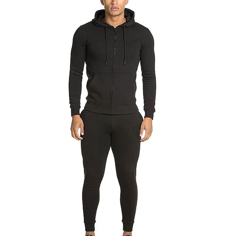 Sweatshirts pant jogging Spring New Soft Comfortable Breathable Tracksuit Set Men Sports Zipped Warm Up Suit Plain Printing