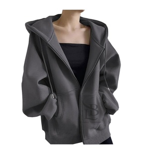 Nueva llegada de alta calidad de peso pesado de lana con cremallera Sudadera con capucha para las mujeres Precio al por mayor Tarifa barata Servicio OEM 2025 Personalización - Product Image 2