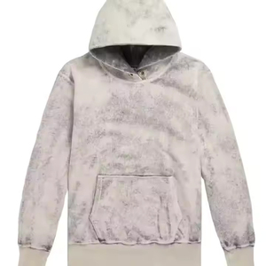 Vêtements d'hiver en coton mélangé pour hommes, protection contre le vent, sweats à capuche délavés à l'acide, vêtements de base élégants, sweats à capuche délavés à l'acide avec logo personnalisé - Product Image 2