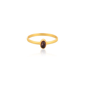 Anillo de Plata de Ley 925 para mujer, turmalina Natural, chapado en oro amarillo, hecho a mano, minimalista, joyería, anillo apilable - Product Image 1