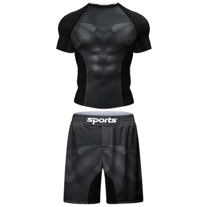 Cody Lundin Homme Chemise + Pantalon Gym Ensemble Hommes MMA No Gi Jiu-Jitsu Brésilien Grappling Kickboxing Fitness Formation Rash Guard Ensembles - Product Image 1