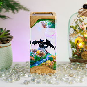 Lámpara de Anime, Lámpara de Resina Epoxi, Lámpara de Resina Epoxi Personalizada, Lámpara de Arte de Madera y Resina, Luz Nocturna Personalizada, Regalo Hecho a Mano, Regalo de Navidad - Product Image 3