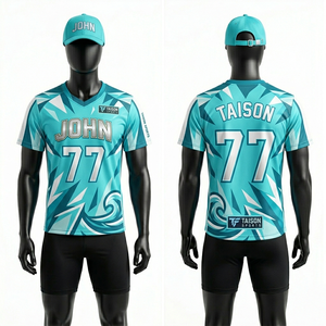 เสื้อลาครอสชาย 185 GSM ผ้าโพลีเอสเตอร์อินเตอร์ล็อคทนทาน สีส้มทองแดง แต่งสีแดงเลือดหมู แบบสั่งทำพิเศษด้วยเทคนิคการพิมพ์แบบรีดร้อน - Product Image 2
