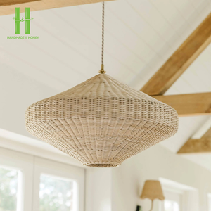 Abat-jour de lustre asiatique classique fait main de haute qualité, logo personnalisé, couleur personnalisée, matériaux en rotin/bambou/PC, fabrication vietnamienne - Product Image 2