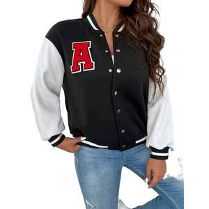 Varsity Bomber Jacket Femmes Hommes Varsity Jacket Baseball Jacket Uniforme Pull À Capuche Sport Sweat Manteau Pull - Product Image 2