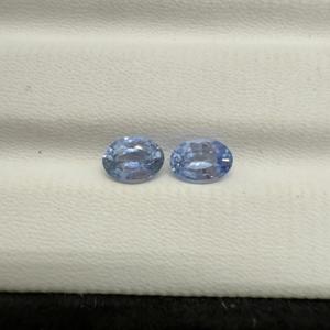 Pierre de paire de saphir bleu naturel à facettes ovale traitée thermiquement de qualité supérieure pour la fabrication de bijoux et l'artisanat - Product Image 3