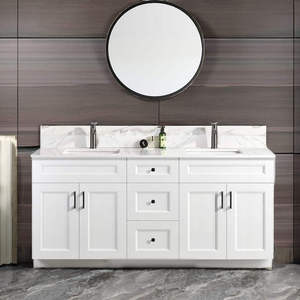 ตู้ไม้สูงอเนกประสงค์ทนทานต่อน้ำสีขาวสำหรับใส่ของในห้องน้ำ - Product Image 5