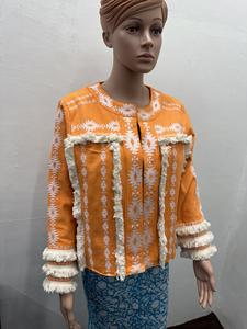 100% coton manteaux vêtements d'extérieur 2025 automne créateur de mode vêtements femmes partout luxueux broderie 3/4 manches hauts manteau femme - Product Image 2