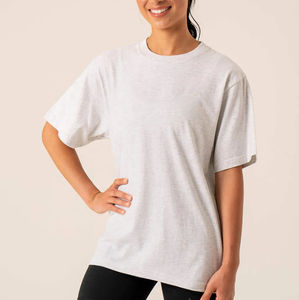 Camiseta de algodón de calidad premium para mujer, ecológica, hecha en fábrica, con estampado personalizado, estilo informal holgado para el verano - Product Image 1