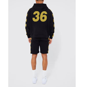 Ensemble de sweat à capuche avec short élastique en tissu respirant pour l'entraînement, la course et l'utilisation décontractée Ensembles de sweat à capuche et short pour hommes - Product Image 3