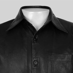 Chemise en cuir d'agneau véritable de haute qualité à séchage rapide pour hommes, poids léger, vente en gros, bon marché, meilleure conception personnalisée - Product Image 4