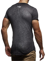 T-shirt de sport pour homme, coupe classique, logo personnalisé, 100 % coton épais, manches courtes, col rond, respirant, écologique