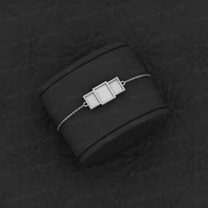 Pulsera con abalorio de espejo rectangular de Plata de Ley 925 sólida de la mejor calidad, buena para cenizas y trabajo de resina, recuerdo, joyería de leche materna - Product Image 3