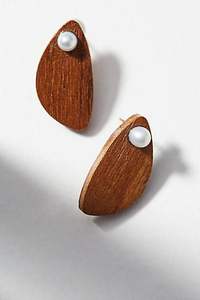 2024 haute qualité en bois rétro géométrique couture boucles d'oreilles Style européen américain qualité bois personnalité goutte bijoux - Product Image 2