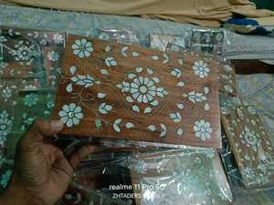 Handmade Wooden Frame Acrylic Date and Sweet Box with Mother of Pearl Inlay Lid Custom Size Luxury Ramadan and Eid Gift for Home - Product Image 4