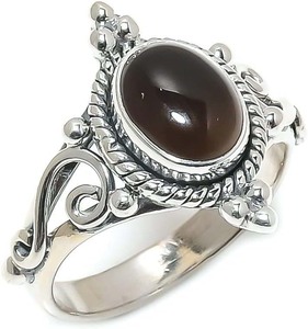 Clásico sólido 925 plata esterlina Natural negro ónix piedra preciosa anillo hecho a mano joyería plata esterlina 925 anillo estampado joyería - Product Image 3