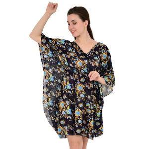 Vestido largo de Playa amigable con los viajes para mujer, caftán corto estampado, ropa de oficina informal para el trabajo, Top de playa de verano, ropa de fiesta de vacaciones - Product Image 1