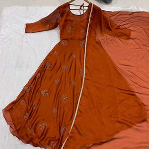 Vestidos Anarkali de Tela de Seda Rangoli con Estampado Étnico Indio, Listos para Usar, Talla Única Disponible, Precio Bajo - Product Image 6