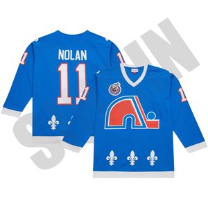 Premium Unisex Profesional Quebec Nordiques Hockey Jersey Nombre personalizado Número Adulto/Juventud/Niños Equipo canadiense Hockey Jersey - Product Image 1