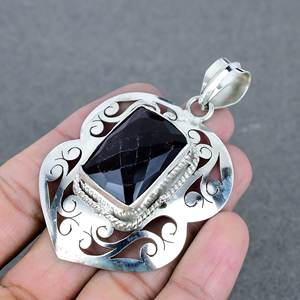 Pendentif en pierre précieuse d'améthyste naturelle Pendentif unique en laiton plaqué argent avec pendentif de guérison en argent sterling - Product Image 3