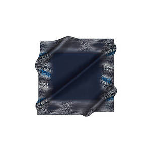 Navy Blue Patterned Square Scarf-Polyester - Product Image 1