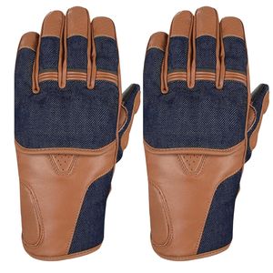 ถุงมือมอเตอร์ไซค์หนังสีน้ำตาลทันสมัย แต่งด้วยผ้าเดนิม รองรับหน้าจอสัมผัส ปลายนิ้วระบายอากาศได้ดี จับกระชับมือ เหมาะสำหรับกีฬาฤดูใบไม้ผลิ - Product Image 4