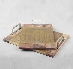 Plateau rond en métal Plateau de service en acier inoxydable de qualité supérieure Passe au lave-vaisselle Designer Cuisine Mariage Restaurant Plats Assiettes - Product Image 3