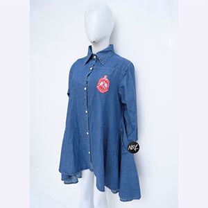 Robe avec poches style vêtements en coton pour femmes débardeur léger lâche Zeta Phi Beta chemise à col nouvelles robes décontractées à la mode - Product Image 6