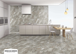 Carreaux de sol en porcelaine vert brèche polis antidérapants 600x1200mm Surface mate pour un sol intérieur élégant et durable - Product Image 3