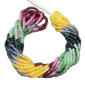 Cuentas de Rondelle de piedras preciosas múltiples de 3mm, mezcla de arcoíris, cuentas sueltas de hebra facetada de alto grado para fabricación de joyas, lote al por mayor - Product Image 2