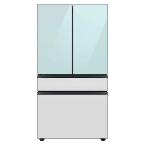 Refrigerador de 4 Puertas Francesas, 29 pies cúbicos, con Paneles Superiores de Vidrio Central, Acabado Azul Mañana, Listo para Enviar - Product Image 3