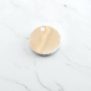 Encantos de logotipo de disco liso redondo de Plata de Ley 925 - Product Image 5