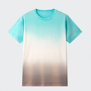 Qualité personnalisée Hommes Été Mode T-Shirt Séchage Rapide Polyester Coton Dégradé Designer Couleur - Product Image 1