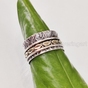 Anneau de méditation Infinity Spinner Band Bague de pouce pour femme en argent sterling 925 Fidget Bijoux faits à la main Fine Yoga Mens Spinner Ring - Product Image 2