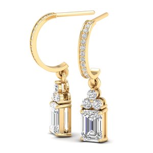 REYES Nouvelle conception Argent sterling 925 3,1 carats Diamant de laboratoire cultivé Boucles d'oreilles pendantes Personnalisées OEM ODM Bijoux fins pour femmes - Product Image 3