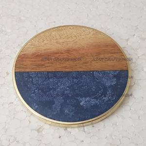 Posavasos Redondos de Madera y Resina Estilo Americano, Decoración de Mesa, para Fiestas de Cumpleaños, Utensilios de Cocina, Diseño Único - Product Image 2