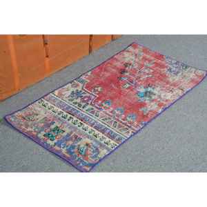 Petit tapis turc 1,7 x 3,3 pieds, tapis vintage, tapis camouflage rouge - Product Image 2