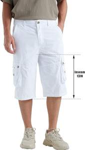 กางเกงขาสั้นผ้าฝ้ายผู้ชายเอวกลางกระเป๋าลำลองทรงสลิมฟิตโลโก้กำหนดเอง - Product Image 5