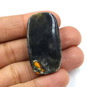 พลอยแจสเปอร์บัมเบิลบีธรรมชาติ ทรงหลังเบี้ย สีเหลือง แจสเปอร์เรียบ หินหลวม ผู้ค้าส่ง ผู้จัดจำหน่าย สำหรับทำเครื่องประดับ - Product Image 2