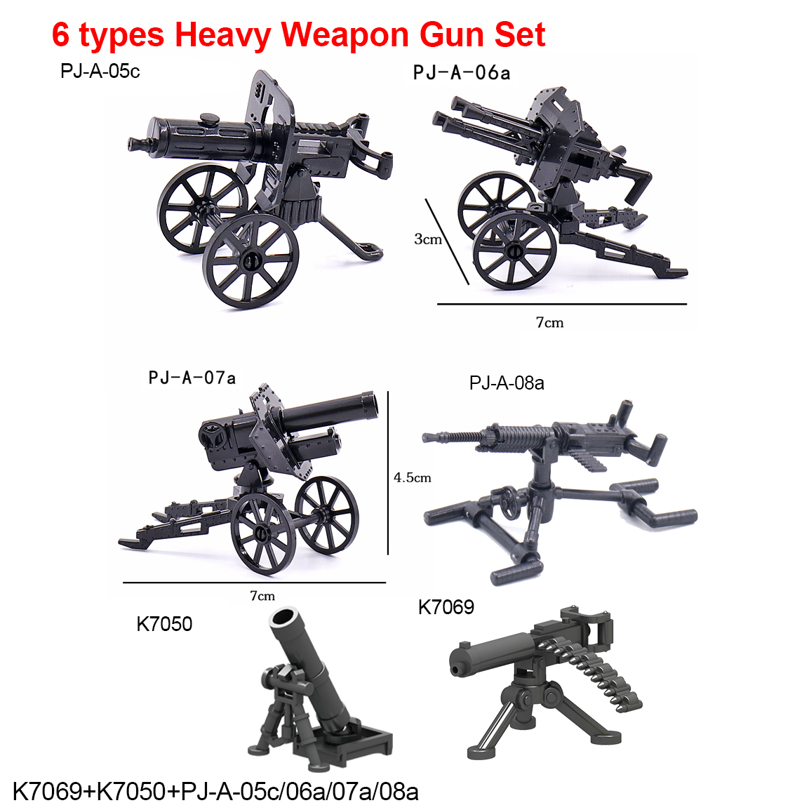 Ensemble d'armes lourdes de 6 types