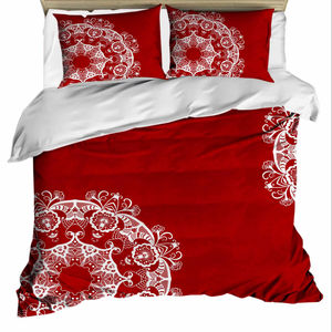 Parure de lit double en coton 200x220cm, motif numérique festif, style classique, pour la maison - Collection Noël - Product Image 1