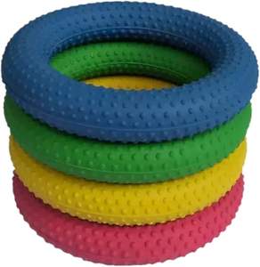 Paquete de 6 anillos de tenis de alta calidad, goma punteada colorida con diseño liso para una alta visibilidad en deportes y entretenimiento - Product Image 2