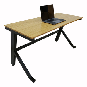 BFYB003-YBamboo 140x60cm Computer <b>Desk</b> with Assembled Iron Legs - Product Image 1