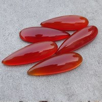 Carnelian Alami Oval/Rose Cut Bentuk Pir Panjang Datar Ukuran 4x6mm-20x30mm Oranye Kualitas Unggul untuk Perhiasan Buatan Tangan