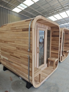 Grand <span class=keywords><strong>sauna</strong></span> extérieur moderne Fenêtre panoramique en verre Poêle à bois Loisirs Fitness <span class=keywords><strong>Sauna</strong></span> Maison pour 2-4 personnes - Product Image 4