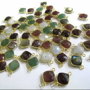 Conector de Joyería de Moda Estilo Vintage en Latón y Oro de 14K con Cristales Mixtos, Cadena para Fiestas, Forma Ovalada, Multicolor - Product Image 1