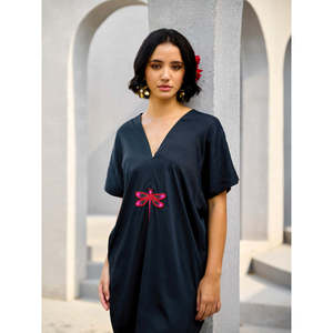 Plus Size Agni <b>Kaftan</b> Dashiki <b>Dress</b> in Cotton Silk Polyester & Viscose - Product Image 3