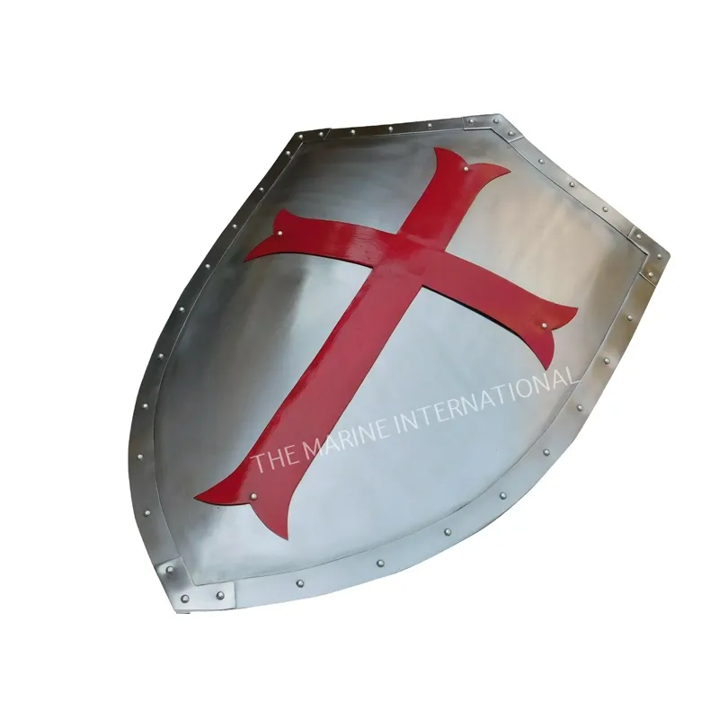 중세 사원 십자군 전사 보호자와 역할 지불 방패 할로윈 십자군 강철 방패 18 게이지 갑옷 Templar 선물