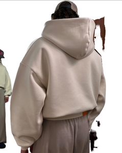 Vêtements personnalisés unisexe Street Wear 100% coton sweat surdimensionné sweats à capuche lavage aux enzymes court pour l'automne - Product Image 1