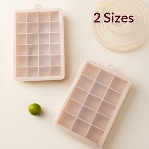 Molde de silicona para cubitos de hielo apilable, flexible, reutilizable, ecológico, con tapa, popular en internet, para el hogar - Product Image 1